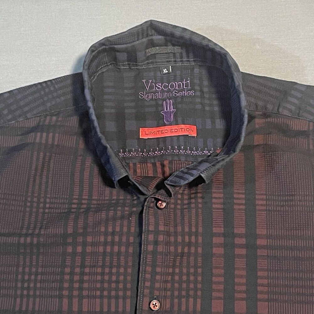 Visconti Men’s XL Black Ombre Limited Edition Plaid Signature Series